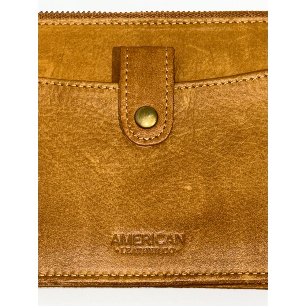 American Leather Co Small Cognac Brown Soft Leather Handbag Crossbody - Picture 3 of 9